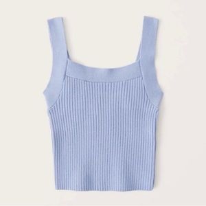 A&F blue square neck ribbed cami